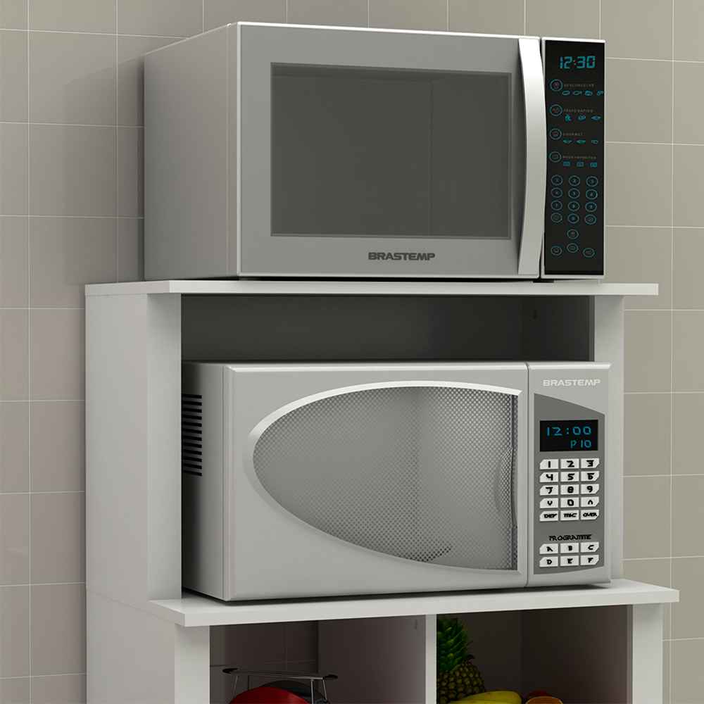 Mueble Auxiliar Burgos Blanco y Negro 68 cm con Una Puerta y Entrepaños - Muebles Organizadores | Bylmo