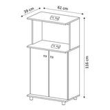 Mueble Auxiliar Almería Blanco 61 cm con Dos Puertas y Entrepaño - Muebles Organizadores | Bylmo