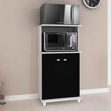 Mueble Auxiliar Almería Blanco y Negro 61 cm con Dos Puertas y Entrepaño - Muebles Organizadores | Bylmo