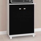 Mueble Auxiliar Almería Blanco y Negro 61 cm con Dos Puertas y Entrepaño - Muebles Organizadores | Bylmo