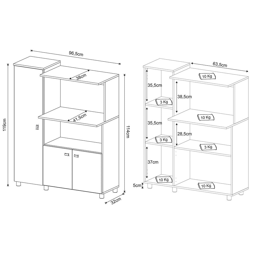 Mueble Auxiliar Segovia Humo - Muebles Organizadores | Bylmo