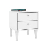 Mesa de Noche Tokio Blanco 39 cm con Dos Cajones - Mesas de Noche | Bylmo