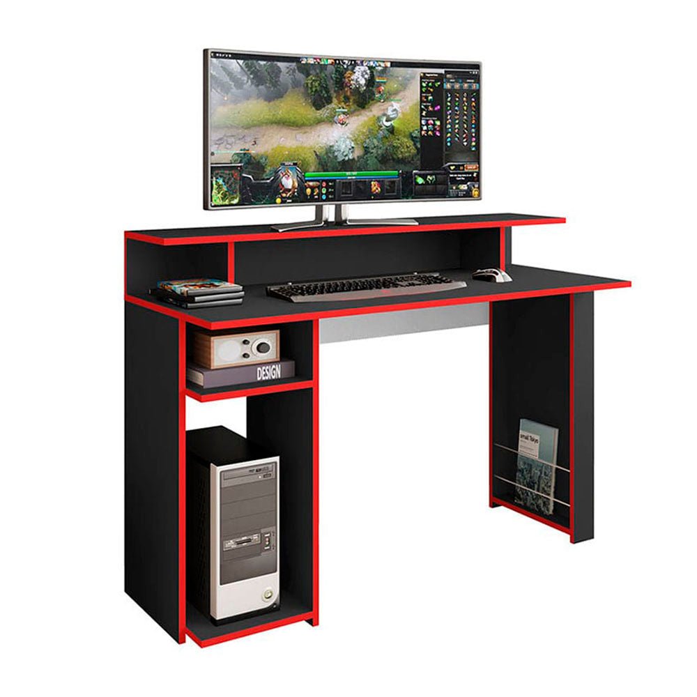 Escritorio Gamer Veinte Negro 120 cm con Entrepaños - Escritorios y Archivadores | Bylmo