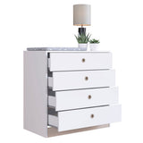 Cómoda Vicente Blanco 73 cm con Cuatro Cajones - Cajoneras | Bylmo