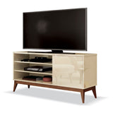 Rack Vince Blanco y Cafe 116 cm con Una Puerta - Muebles para TV | Bylmo