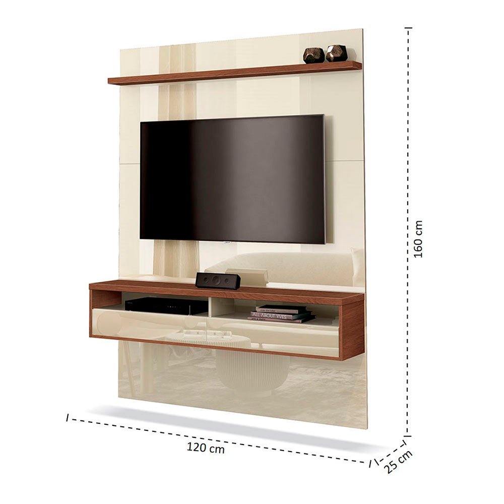 Panel Milano Cafe y Blanco 120 cm - Muebles para TV | Bylmo
