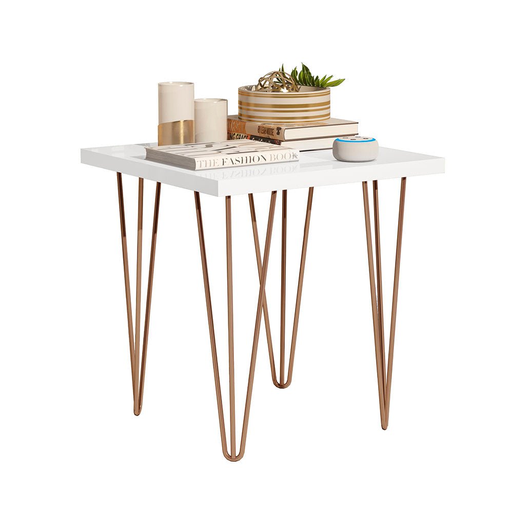 Mesa de Centro Fiyi Blanco 45x45cm Rectangular con Patas - Mesas | Bylmo