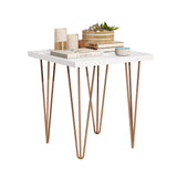 Mesa de Centro Fiyi Blanco 45x45cm Rectangular con Patas - Mesas | Bylmo