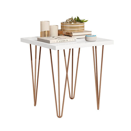 Mesa de Centro Fiyi Blanco 45x45cm Rectangular con Patas - Mesas | Bylmo