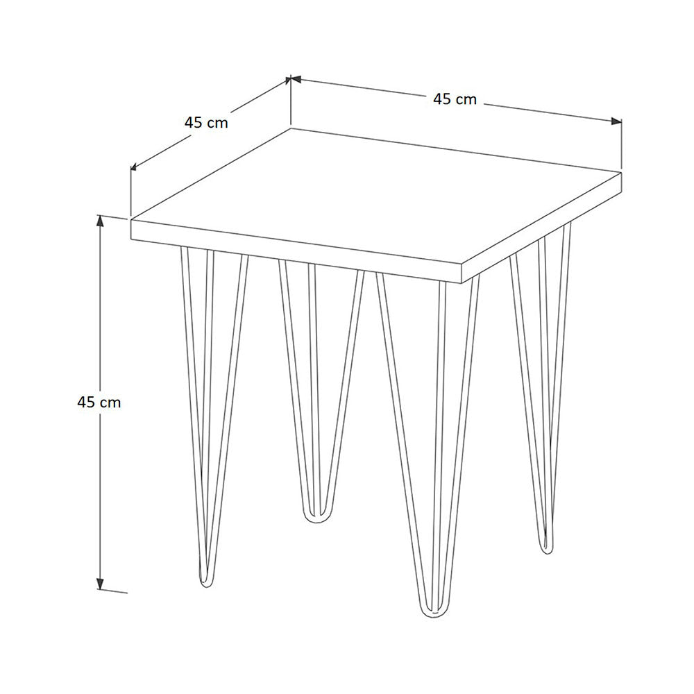 Mesa de Centro Fiyi Blanco 45x45cm Rectangular con Patas - Mesas | Bylmo