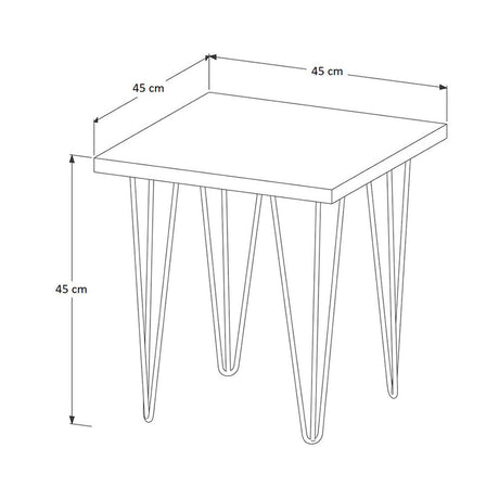 Mesa de Centro Fiyi Blanco 45x45cm Rectangular con Patas - Mesas | Bylmo