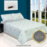 Cubrelecho Español Blanco y Gris para Cama King 200 X 200 Cm Doble Faz de Cruces - Ropa de Cama | Bylmo