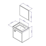 Mueble Capella Almendra y Blanco 40 cm con Espejo y Una Puerta - Gabinetes | Bylmo