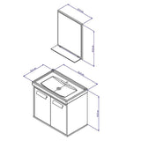 Mueble Gales Blanco y Negro 51 cm con Dos Puertas - Gabinetes | Bylmo