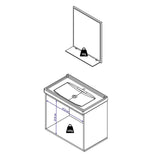 Mueble Gales Blanco y Negro 51 cm con Dos Puertas - Gabinetes | Bylmo