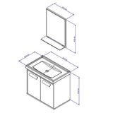 Mueble Gales Blanco y Almendra 51 cm con Dos Puertas - Gabinetes | Bylmo