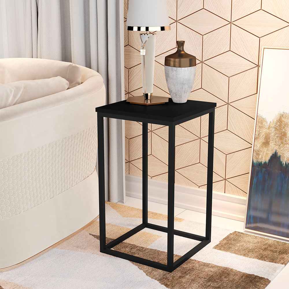 Mesa Valencia Negro 40 cm Cuadrada - Mesas | Bylmo