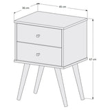 Mesa de Noche Croacia Blanco 45 cm con Dos Cajones - Mesas de Noche | Bylmo
