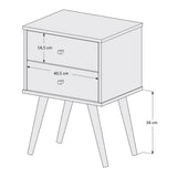 Mesa de Noche Croacia Blanco 45 cm con Dos Cajones - Mesas de Noche | Bylmo