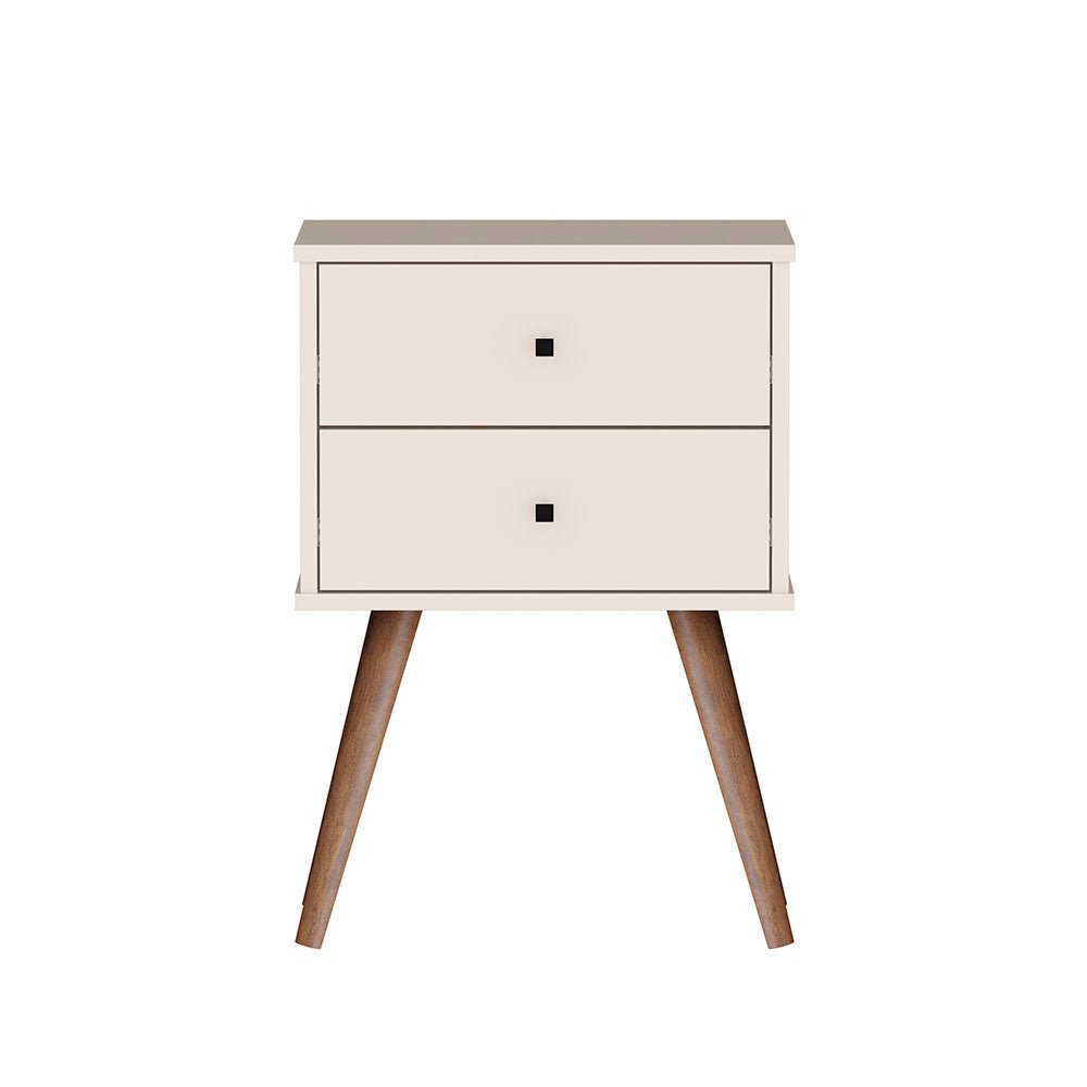 Mesa de Noche Croacia Beige 45 cm con Dos Cajones - Mesas de Noche | Bylmo