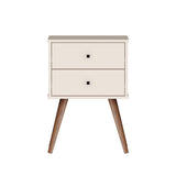 Mesa de Noche Croacia Beige 45 cm con Dos Cajones - Mesas de Noche | Bylmo