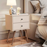 Mesa de Noche Croacia Beige 45 cm con Dos Cajones - Mesas de Noche | Bylmo