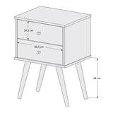 Mesa de Noche Croacia Beige 45 cm con Dos Cajones - Mesas de Noche | Bylmo
