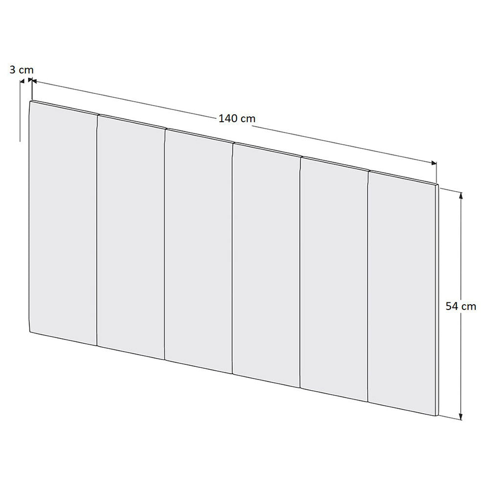 Cabecera Paris Doble 140 cm Gris - Camas | Bylmo