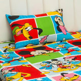 Combo Juego de Sabanas y Cortina Infantil Microfibra Sencilla 100 cm Blanco de Mickey y Sus Amigos - Ropa de Cama | Bylmo