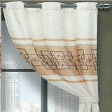 Cortina de Argolla Lona Cafe de Cuadros y Rombos 265 cm - Cortinas | Bylmo