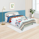 Cubrelecho Súper Acolchado Blanco y Azul para Cama Doble 140 X 190 Cm Doble Faz de Figuras - Ropa de Cama | Bylmo