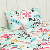 Combo Juego de Sabanas y Cortina Infantil Microfibra Sencilla 100 cm Blanco y Rosado de Minnie - Ropa de Cama | Bylmo