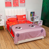 Juego de Sabanas Infantil Microfibra Semidoble 120 cm Rojo de Hipopotamo - Ropa de Cama | Bylmo