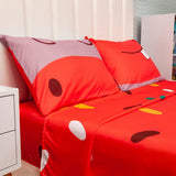 Juego de Sabanas Infantil Microfibra Semidoble 120 cm Rojo de Hipopotamo - Ropa de Cama | Bylmo