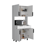 Alacena Oshawa 90 x 197 Blanco 4 Puertas y Espacio Microondas