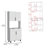 Alacena Oshawa 90 x 197 Blanco 4 Puertas y Espacio Microondas