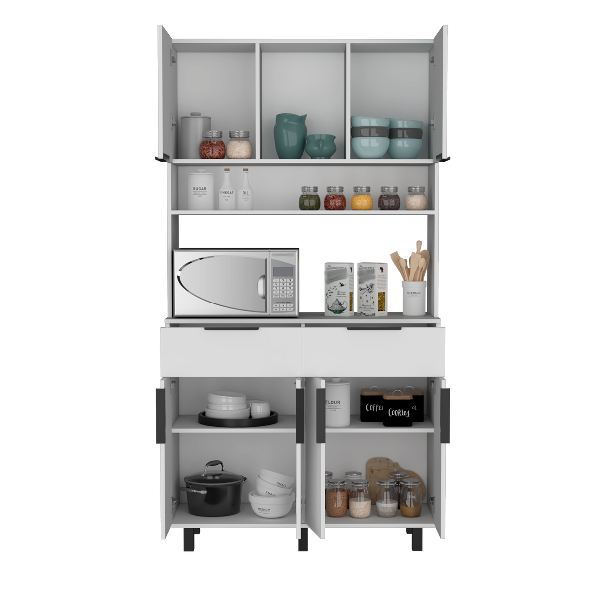 Alacena Oshawa 2m Blanco Diseño moderno fácil armado