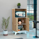 Mueble Microondas Diyue 2 puertas gran capacidad Duna y Blanco moderno 65 x 130cm