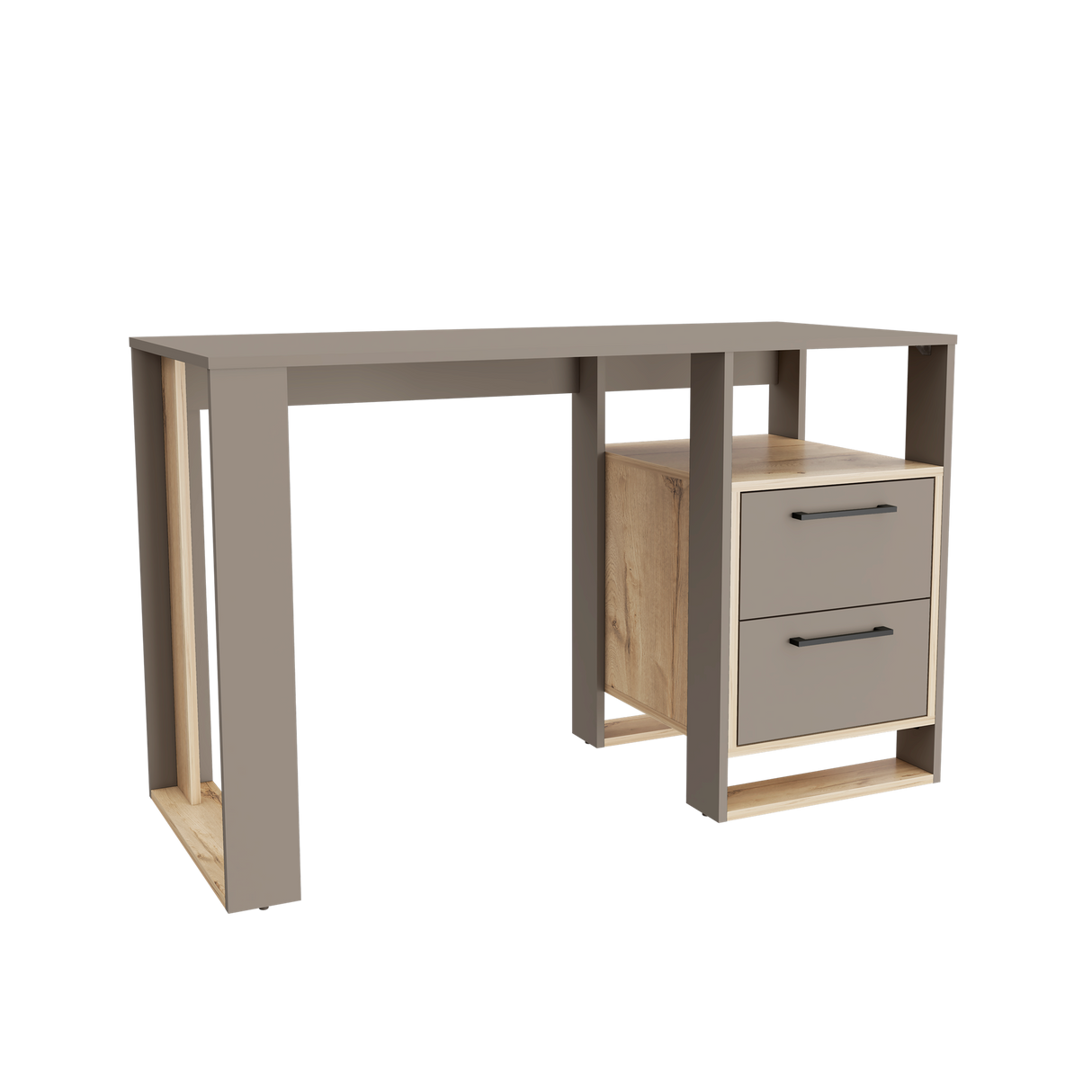 Escritorio Verlot 120x52cm 2 cajones color Taupe cent. de computo