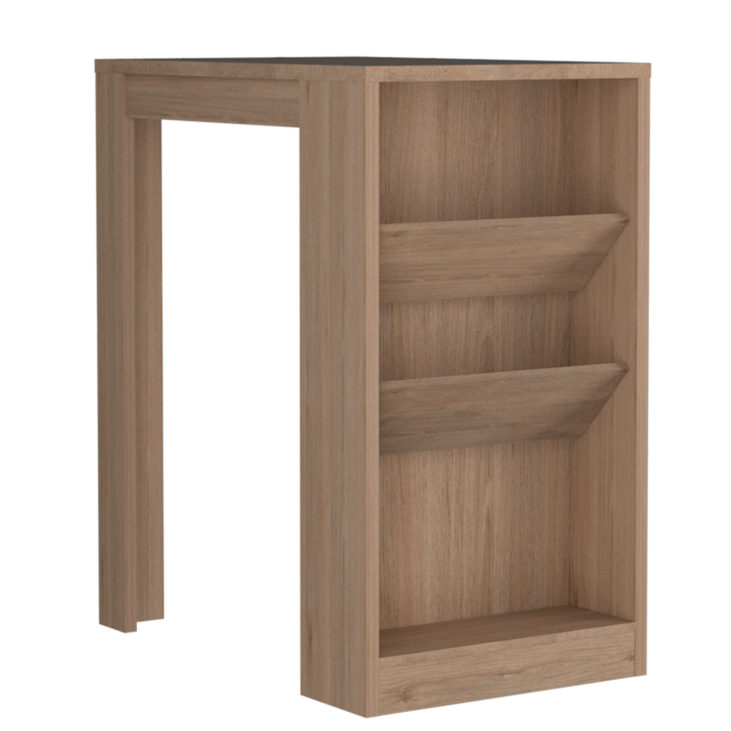 Mesa Bar Syrah Con Entrepaños Inclinados 58x91 Cm Color Rovere Moderna