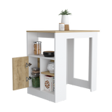 Isla de Cocina Stirling 59x92 Blanco Macadamia Moderna