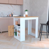 Isla de Cocina Stirling 59x92 Blanco Macadamia Moderna