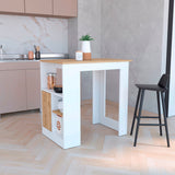 Isla de Cocina Stirling 59x92 Blanco Macadamia Moderna