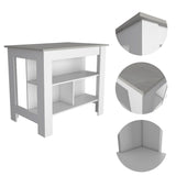 Isla de Cocina Cala 70x103 Blanco Ibiza con 2 Estantes