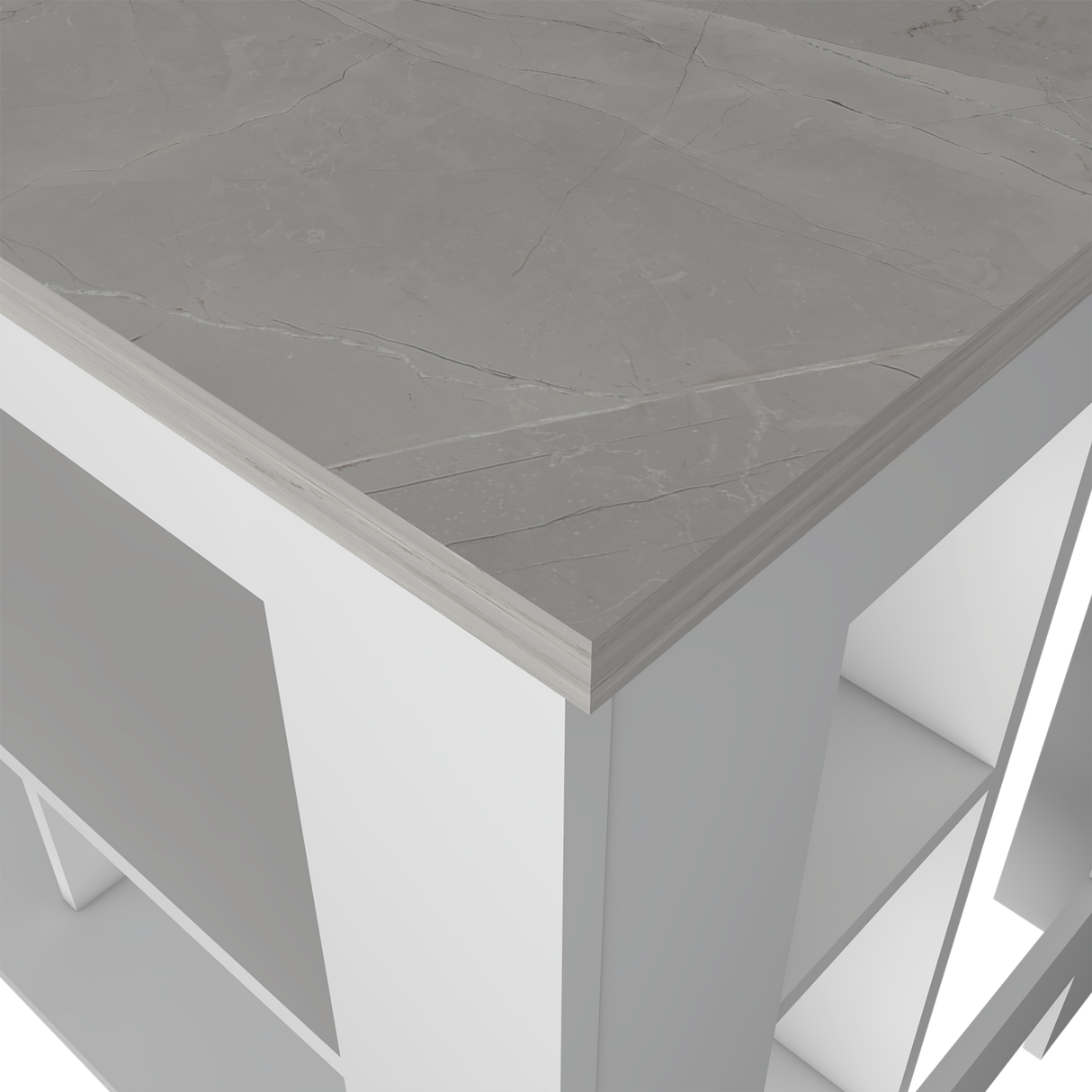 Isla de Cocina Cala 70x103 Blanco Ibiza con 2 Estantes