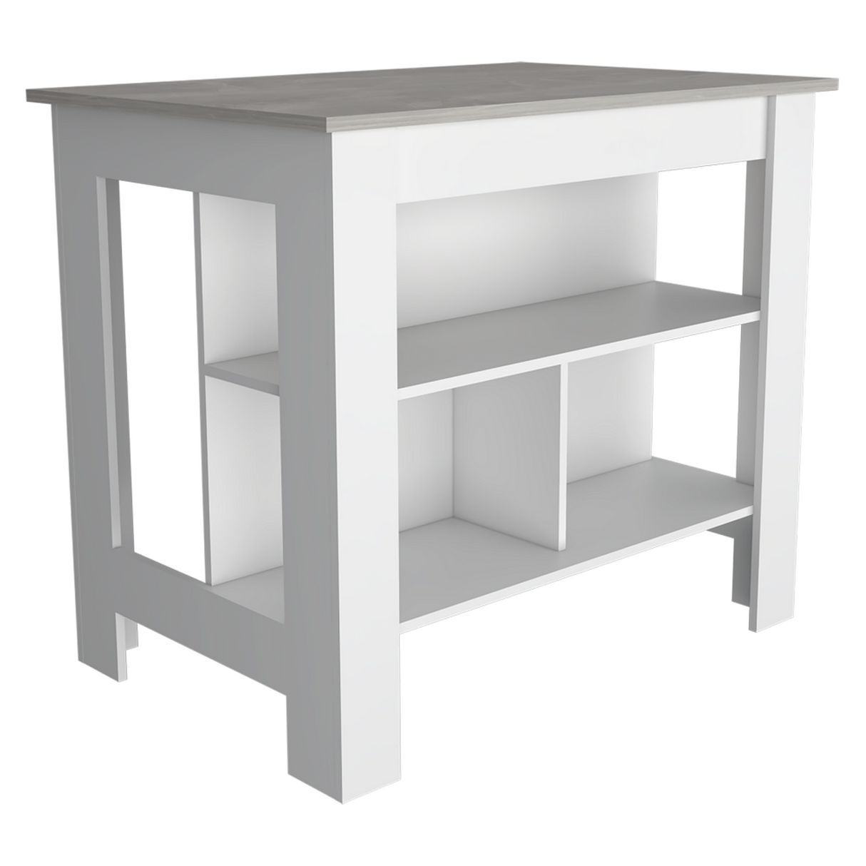 Isla de Cocina Cala 70x103 Blanco Ibiza con 2 Estantes