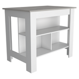Isla de Cocina Cala 70x103 Blanco Ibiza con 2 Estantes