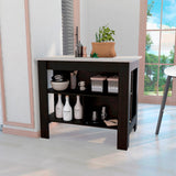 Isla de Cocina Cala 70x103 Wengue Ibiza 2 Entrepaños Moderna