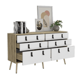 Cómoda Huna 6 cajones 35x75 cm Macadamia Amplio Almacenamiento - Cajoneras y Comodas | Bylmo