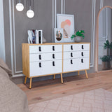 Cómoda Huna 6 cajones 35x75 cm Macadamia Amplio Almacenamiento - Cajoneras y Comodas | Bylmo